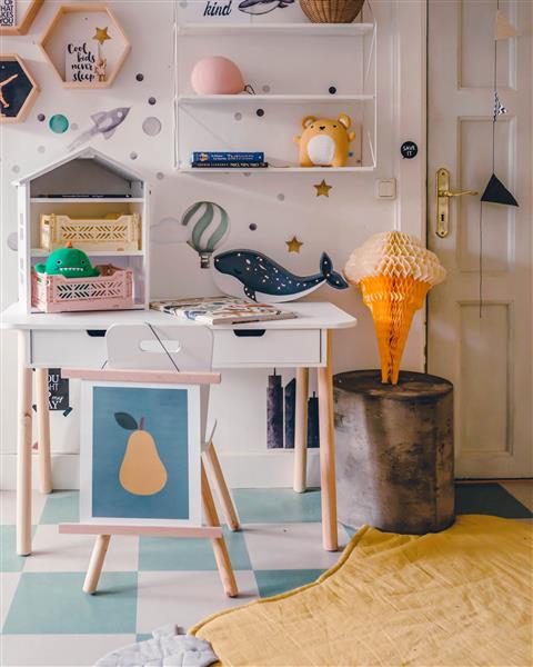 Grote foto houten decoratieve lamp walvis navy 2xaa batterijen zonder dimfunctie of afstandsbediening kinderen en baby complete kinderkamers