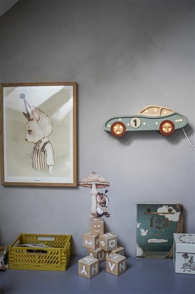 Grote foto houten decoratieve lamp auto turquoise 2xaa batterijen zonder dimfunctie of afstandsbediening kinderen en baby complete kinderkamers