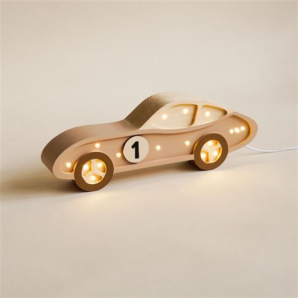 Grote foto houten decoratieve lamp auto bruin 2xaa batterijen zonder dimfunctie of afstandsbediening kinderen en baby complete kinderkamers