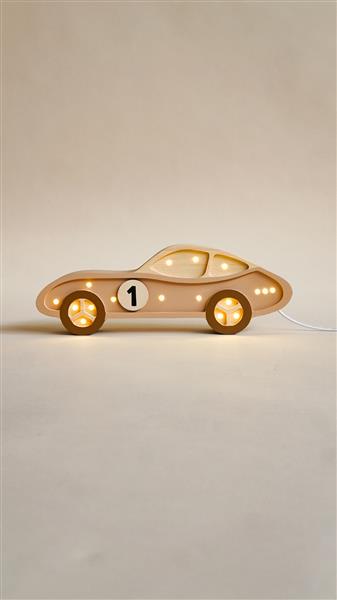 Grote foto houten decoratieve lamp auto bruin 2xaa batterijen zonder dimfunctie of afstandsbediening kinderen en baby complete kinderkamers