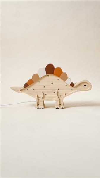 Grote foto houten decoratieve lamp dino stegosaurus naturel 2xaa batterijen zonder dimfunctie of afstandsb kinderen en baby complete kinderkamers