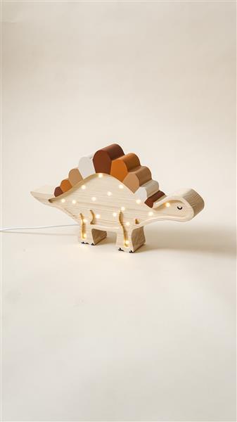 Grote foto houten decoratieve lamp dino stegosaurus naturel 2xaa batterijen zonder dimfunctie of afstandsb kinderen en baby complete kinderkamers