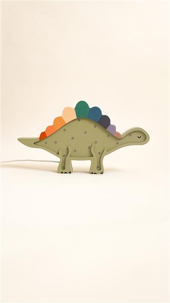 Grote foto houten decoratieve lamp dino stegosaurus groen 2xaa batterijen zonder dimfunctie of afstandsbed kinderen en baby complete kinderkamers