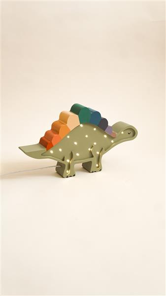 Grote foto houten decoratieve lamp dino stegosaurus groen 2xaa batterijen zonder dimfunctie of afstandsbed kinderen en baby complete kinderkamers