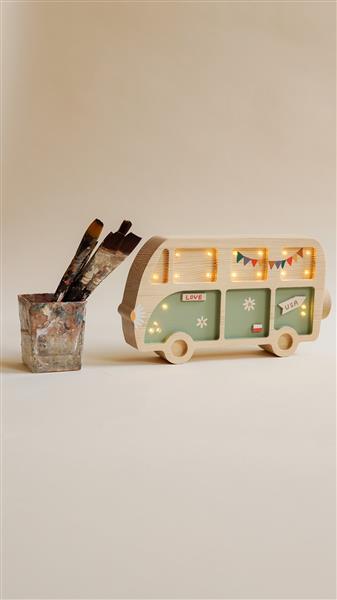 Grote foto houten decoratieve lamp hippie van groen 2xaa batterijen zonder dimfunctie of afstandsbediening kinderen en baby complete kinderkamers