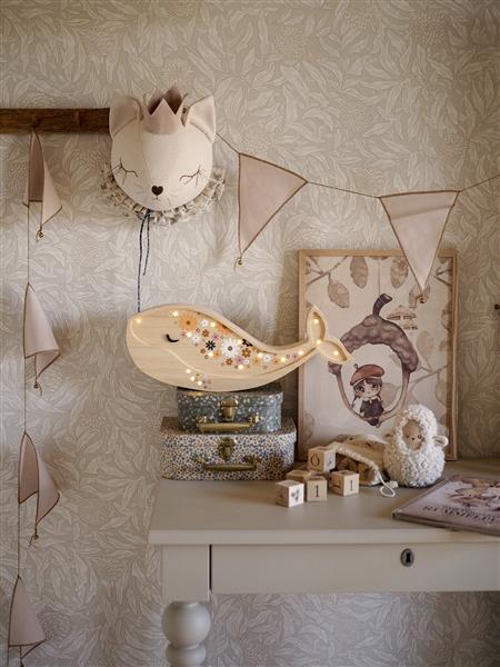 Grote foto houten decoratieve lamp walvis bloemen 2xaa batterijen zonder dimfunctie of afstandsbediening kinderen en baby complete kinderkamers