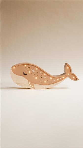 Grote foto houten decoratieve lamp walvis caramel 2xaa batterijen zonder dimfunctie of afstandsbediening kinderen en baby complete kinderkamers
