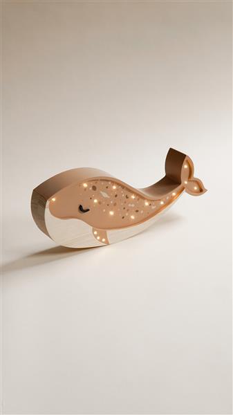 Grote foto houten decoratieve lamp walvis caramel 2xaa batterijen zonder dimfunctie of afstandsbediening kinderen en baby complete kinderkamers