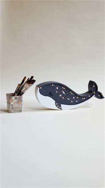 Grote foto houten decoratieve lamp walvis navy 2xaa batterijen zonder dimfunctie of afstandsbediening kinderen en baby complete kinderkamers
