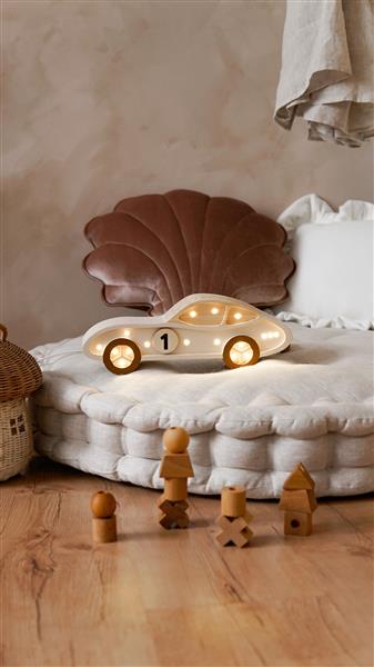 Grote foto houten decoratieve lamp auto cream 2xaa batterijen zonder dimfunctie of afstandsbediening kinderen en baby complete kinderkamers