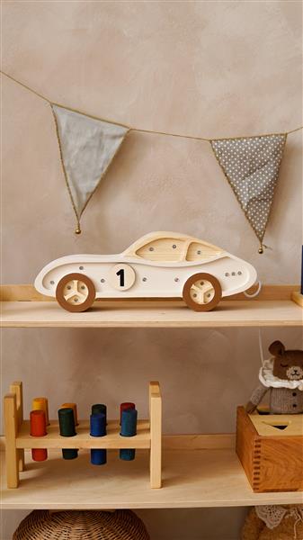 Grote foto houten decoratieve lamp auto cream 2xaa batterijen zonder dimfunctie of afstandsbediening kinderen en baby complete kinderkamers