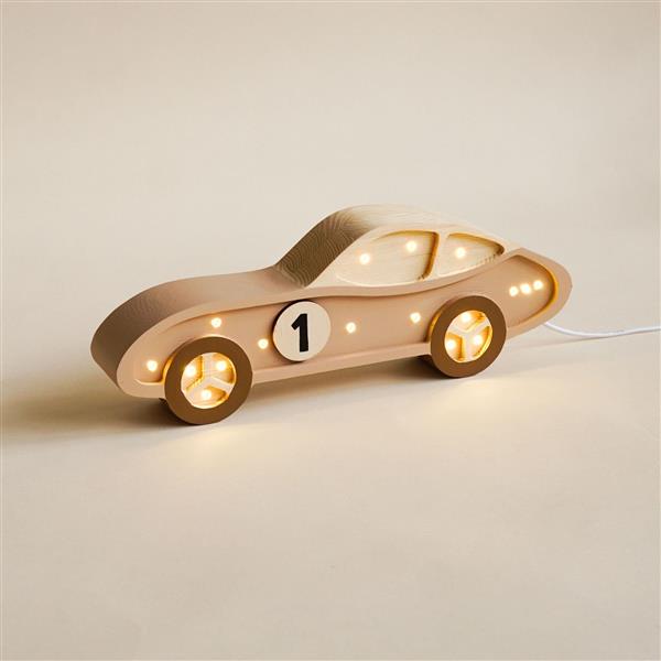 Grote foto houten decoratieve lamp auto bruin 2xaa batterijen zonder dimfunctie of afstandsbediening kinderen en baby complete kinderkamers