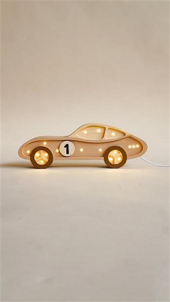 Grote foto houten decoratieve lamp auto bruin 2xaa batterijen zonder dimfunctie of afstandsbediening kinderen en baby complete kinderkamers