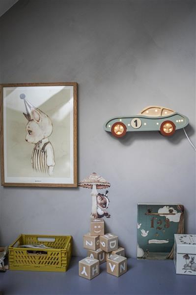 Grote foto houten decoratieve lamp auto turquoise 2xaa batterijen zonder dimfunctie of afstandsbediening kinderen en baby complete kinderkamers