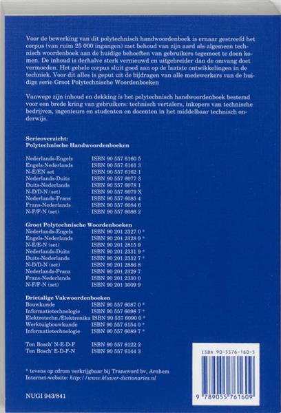 Grote foto polytechnisch handwoordenboek ned engels boeken overige boeken