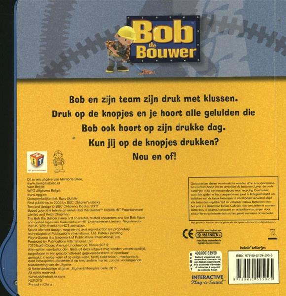 Grote foto bob de bouwer drukke bob geluidenboek boeken jeugd 13 jaar en ouder