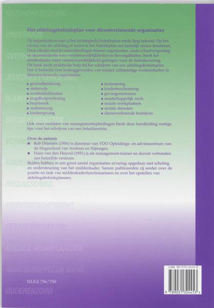 Grote foto het afdelingsbeleidsplan voor dienstverlenende organisaties boeken wetenschap