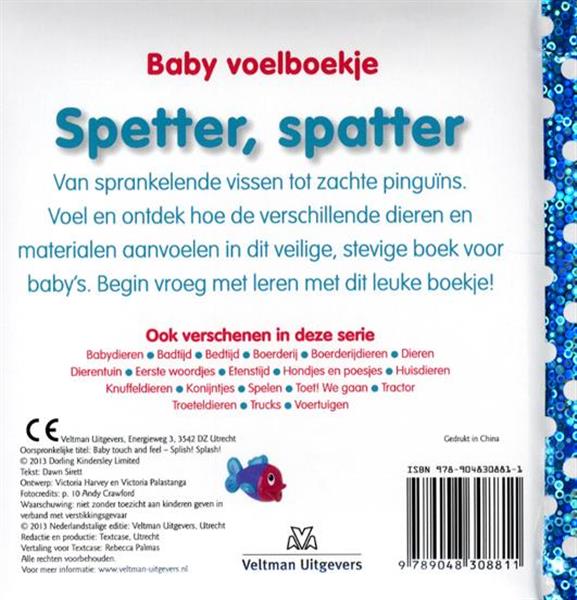 Grote foto spetter spatter baby voelboekje boeken jeugd 13 jaar en ouder