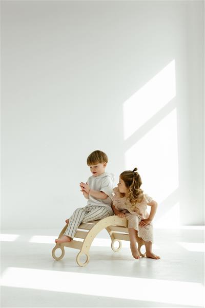 Grote foto houten klimboog m rocker naturel m kinderen en baby overige
