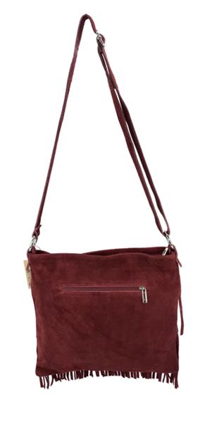 Grote foto back to the sixties suede franje tas bordeaux sieraden tassen en uiterlijk schoudertassen