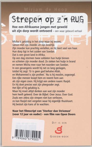 Grote foto strepen op z n rug boeken jeugd 13 jaar en ouder