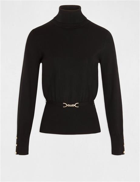 Grote foto long sleeved with ornament 232 mpensee black kleding dames truien en vesten