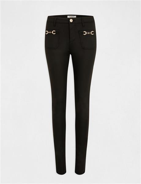 Grote foto skinny trousers with metal ornaments 232 polo black kleding dames broeken en pantalons