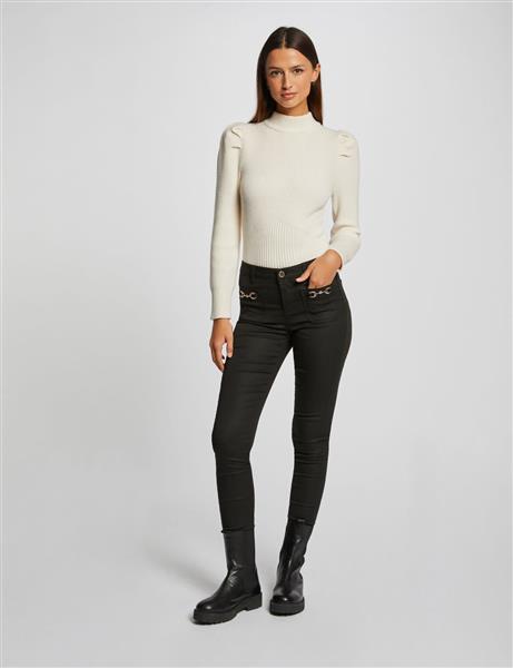 Grote foto skinny trousers with metal ornaments 232 polo black kleding dames broeken en pantalons