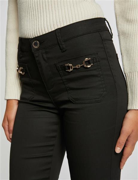 Grote foto skinny trousers with metal ornaments 232 polo black kleding dames broeken en pantalons