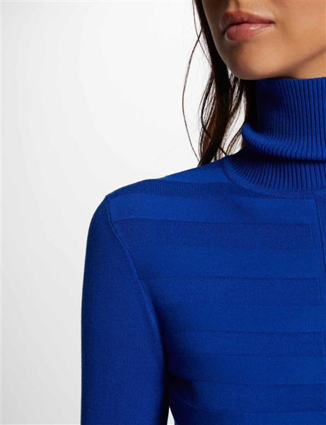 Grote foto long sleeved jumper with turtleneck 202 mentos blue kleding dames overige kledingstukken