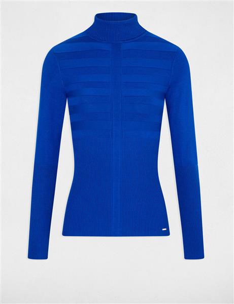 Grote foto long sleeved jumper with turtleneck 202 mentos blue kleding dames overige kledingstukken
