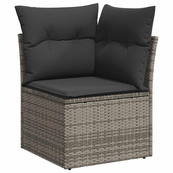 Grote foto vidaxl 6 delige loungeset met kussens poly rattan lichtgrijs tuin en terras tuinmeubelen