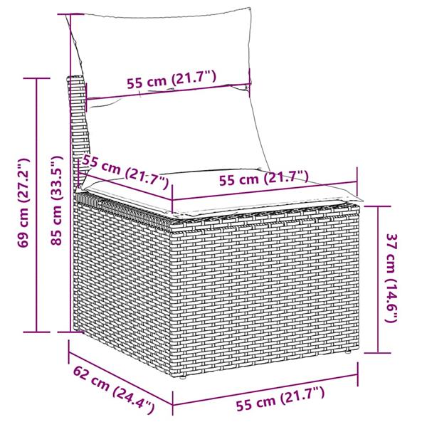 Grote foto vidaxl 6 delige loungeset met kussens poly rattan lichtgrijs tuin en terras tuinmeubelen