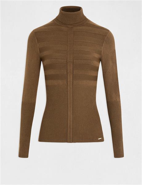 Grote foto trui met lange mouwen col wijn 132 mentos dark green kleding dames overige kledingstukken