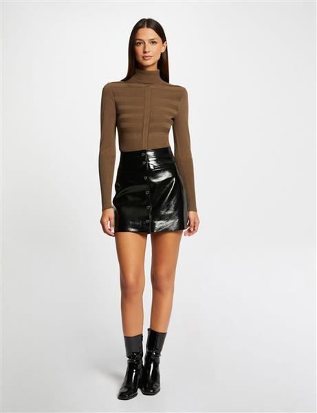 Grote foto trui met lange mouwen col wijn 132 mentos dark green kleding dames overige kledingstukken