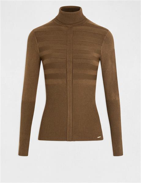 Grote foto trui met lange mouwen col wijn 132 mentos dark green kleding dames overige kledingstukken
