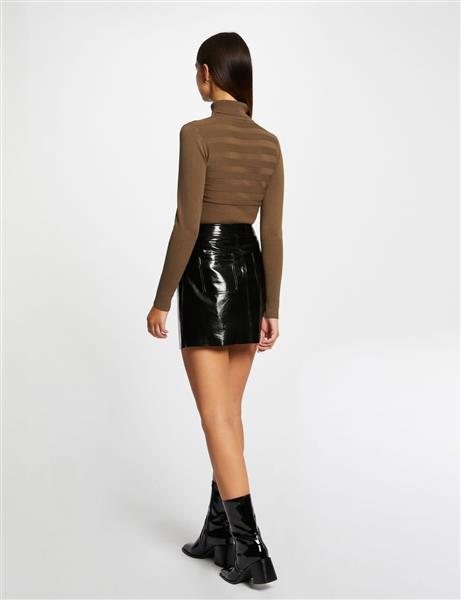 Grote foto trui met lange mouwen col wijn 132 mentos dark green kleding dames overige kledingstukken