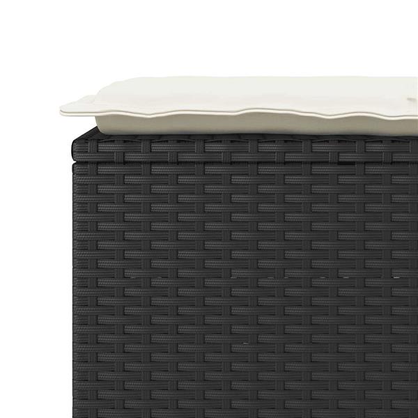 Grote foto vidaxl tuinbank met kussen 110x40x44 cm poly rattan zwart tuin en terras tuinmeubelen