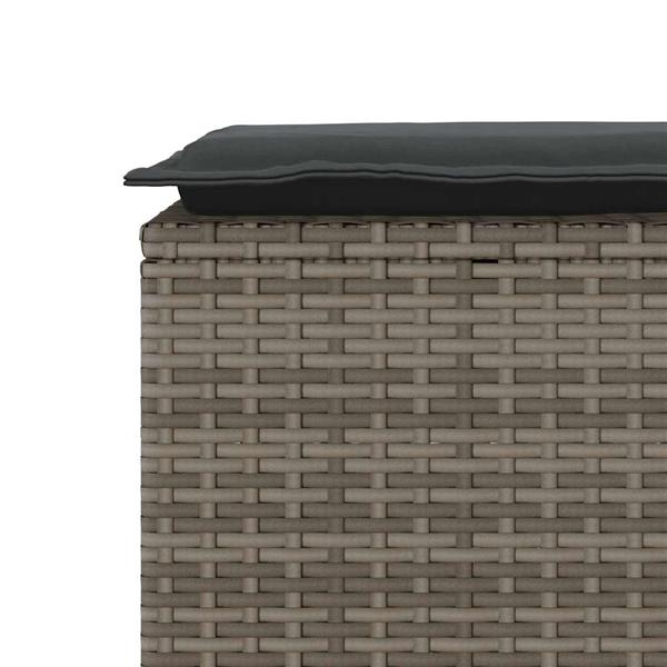 Grote foto vidaxl tuinbank met kussen 110x40x44 cm poly rattan grijs tuin en terras tuinmeubelen