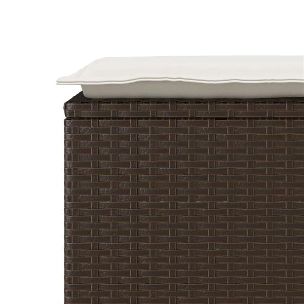 Grote foto vidaxl tuinbank met kussen 110x40x44 cm poly rattan bruin tuin en terras tuinmeubelen
