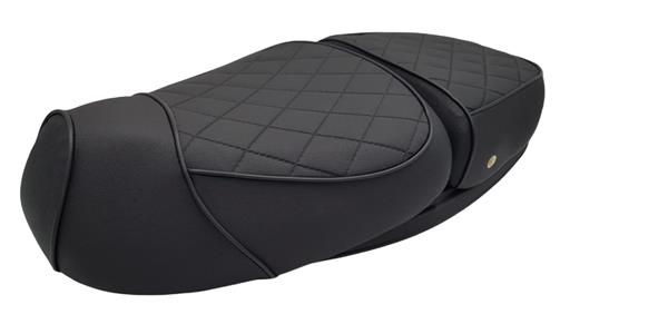 Grote foto zadel zwart ruit motief duo seat rso sense vx50 riva vespelini vespa look motoren overige accessoires
