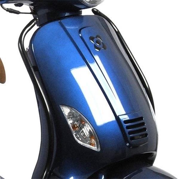 Grote foto sierbeugel set glans zwart l r voor knieschild zwart vespa look a like motoren overige accessoires