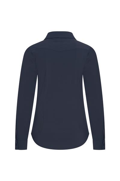 Grote foto travel blouse uni 60840 dark blue kleding dames blouses