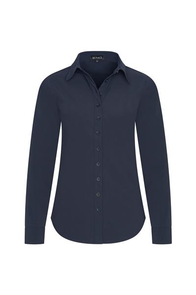 Grote foto travel blouse uni 60840 dark blue kleding dames blouses