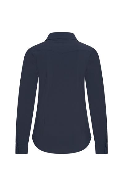 Grote foto travel blouse uni 60840 dark blue kleding dames blouses