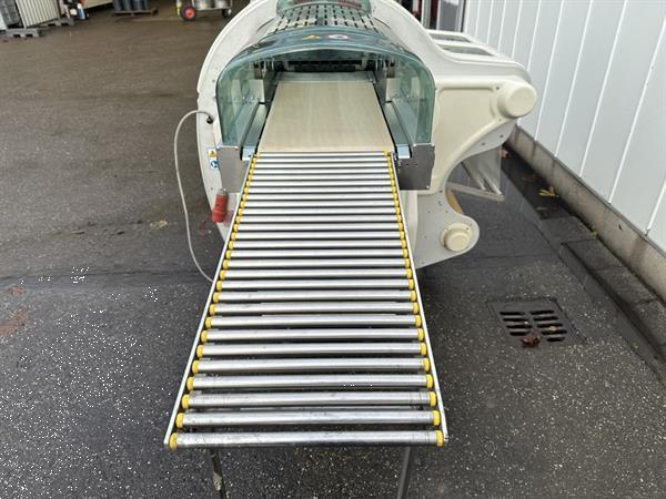 Grote foto waldyssa automac piu 55 strechfolie verpakkingsmachine met 2 meter transportband agrarisch tuinbouw