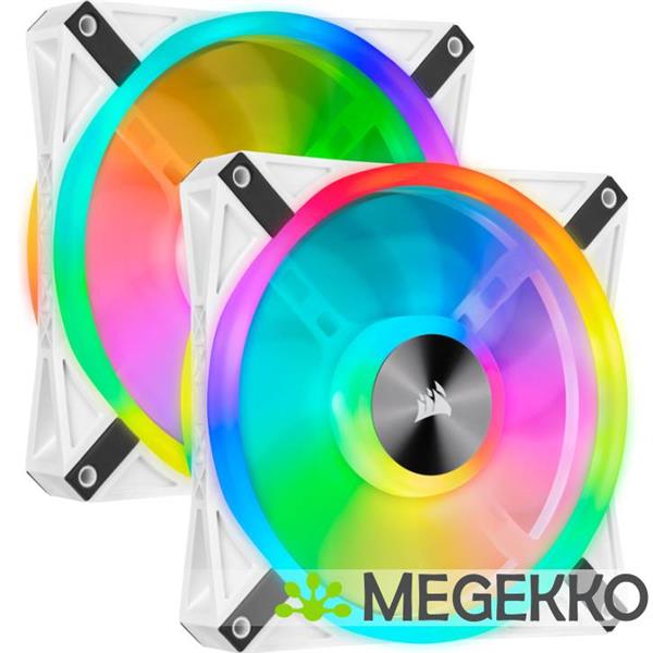 Grote foto corsair icue ql140 rgb pwm white dual fan kit with lighting node core computers en software overige computers en software