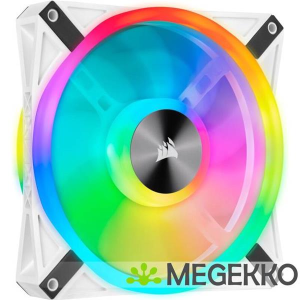 Grote foto corsair icue ql140 rgb pwm white dual fan kit with lighting node core computers en software overige computers en software