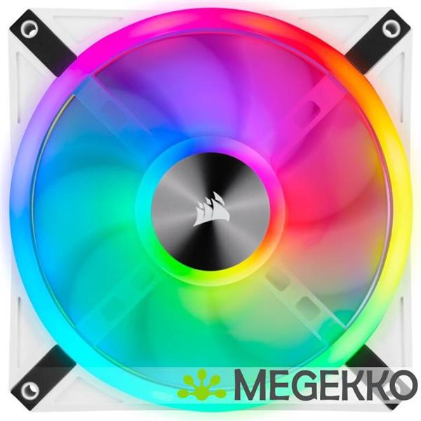 Grote foto corsair icue ql140 rgb pwm white dual fan kit with lighting node core computers en software overige computers en software