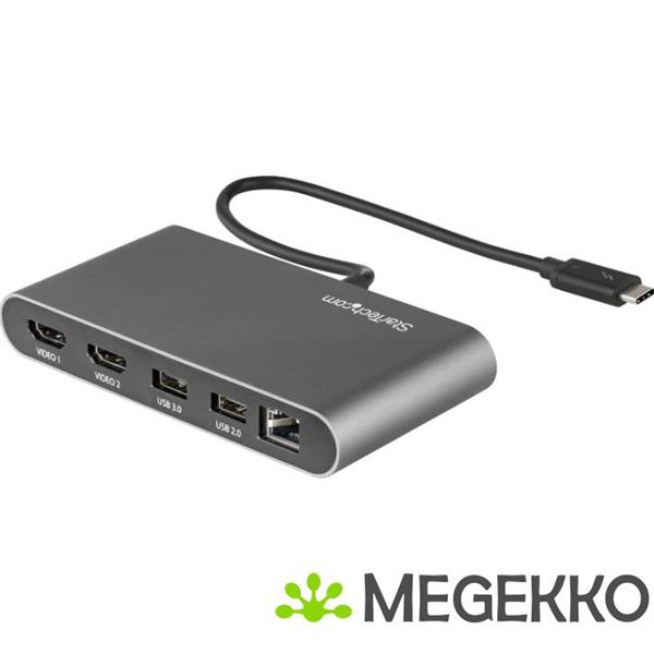 Grote foto startech.com tb3dkm2hdl notebook dock poortreplicator bedraad thunderbolt 3 grijs computers en software overige computers en software